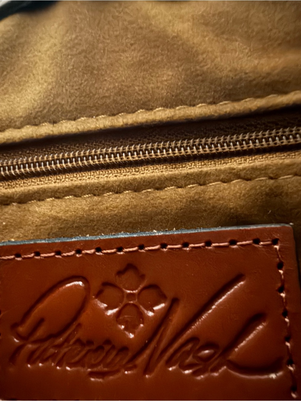 Patricia Nash Tan/Brown Leather Map-Print Shoulder Bag - Picture 5 of 8